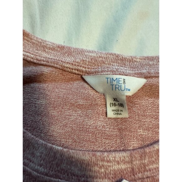 Pink and white space dyed hacci tie waist dress NEW XL - Picture 4 of 5